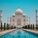 Taj Mahal Agra - romantic monument and central attraction in India's Golden Triangle