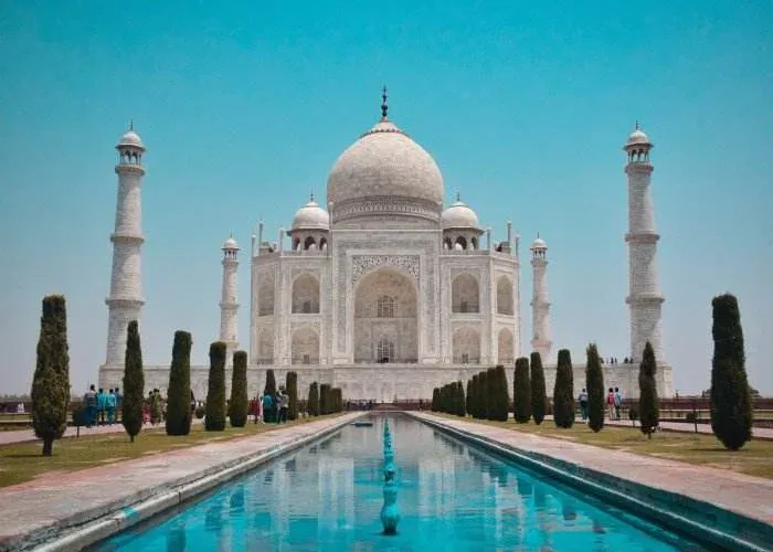 Taj Mahal Agra - romantic monument and central attraction in India's Golden Triangle