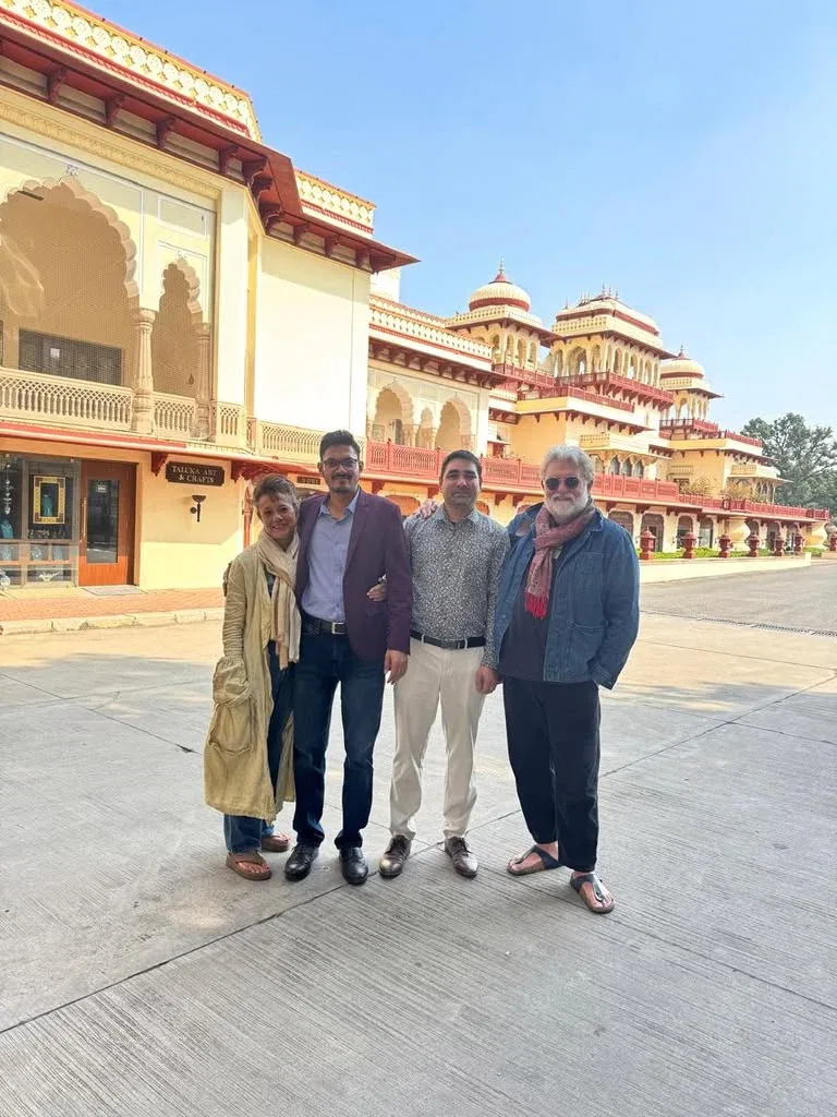 Tourists with private guide in India